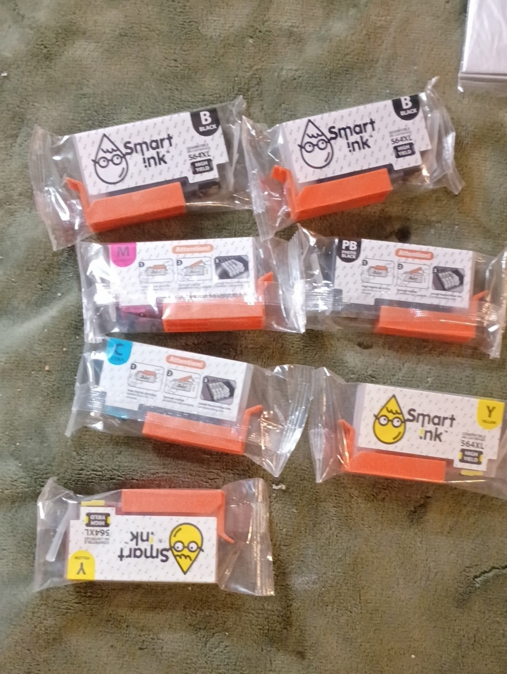 Up For Sale Lot Of 8 Brand New Factory Sealed Smart Ink 564xl High Quality